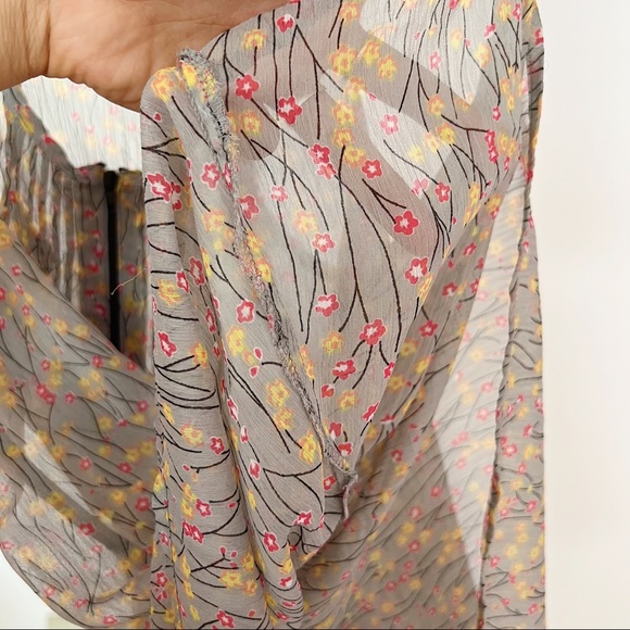 Fire Los Angeles Tank Top • Sz Small • Floral Design, Sheer • Olive Green - Picture 6 of 7